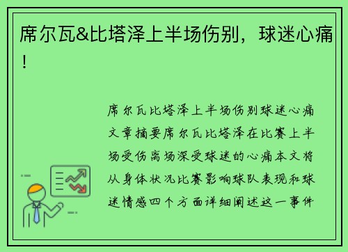 席尔瓦&比塔泽上半场伤别,球迷心痛!