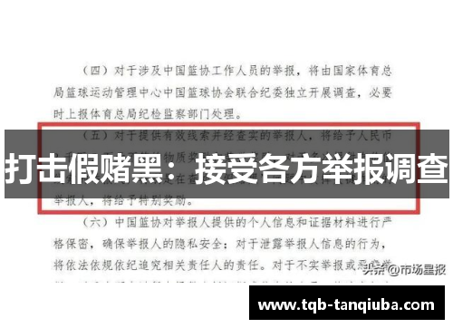 打击假赌黑：接受各方举报调查